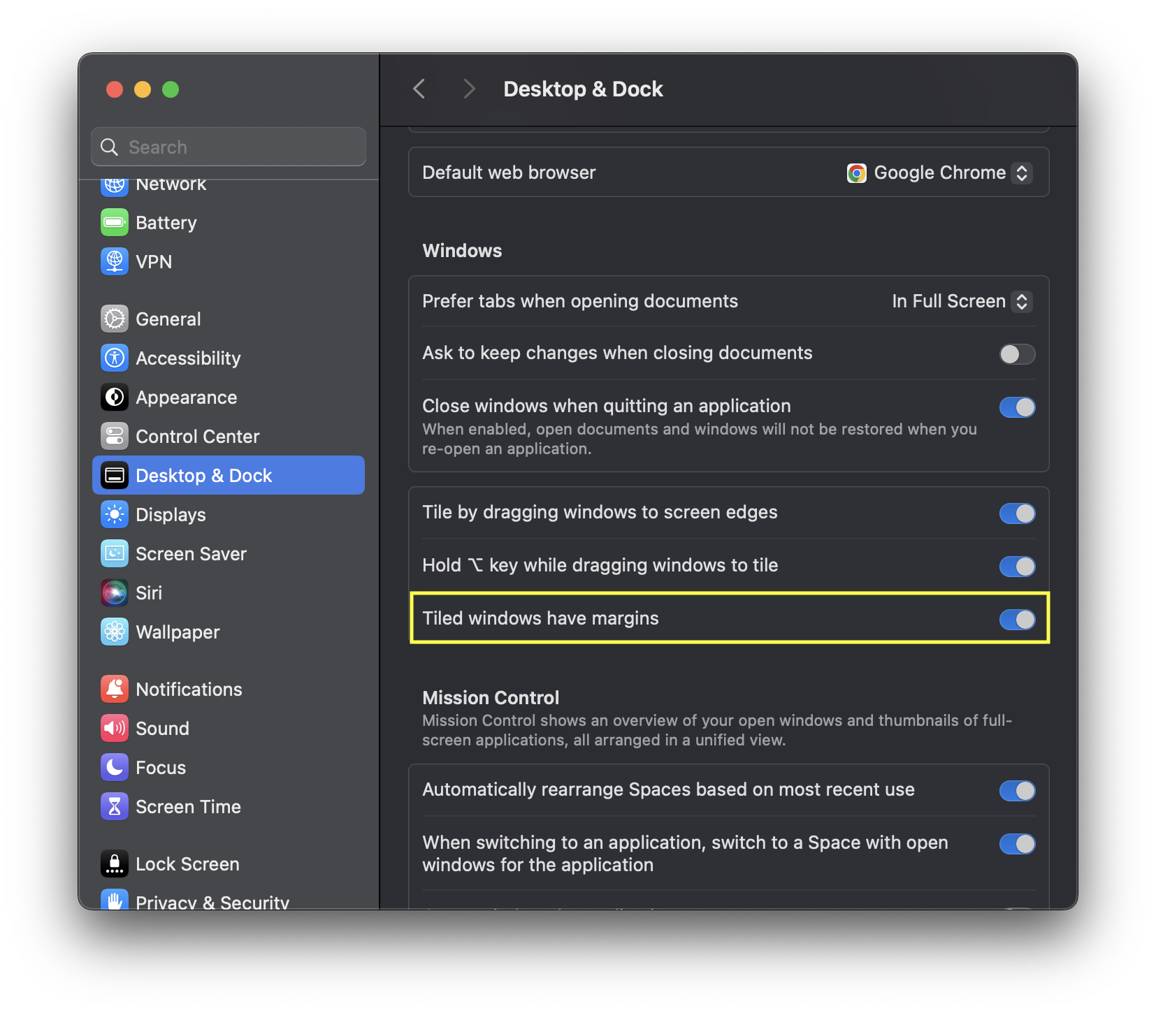 macOS 15.0 Sequoia で余白を解消する方法