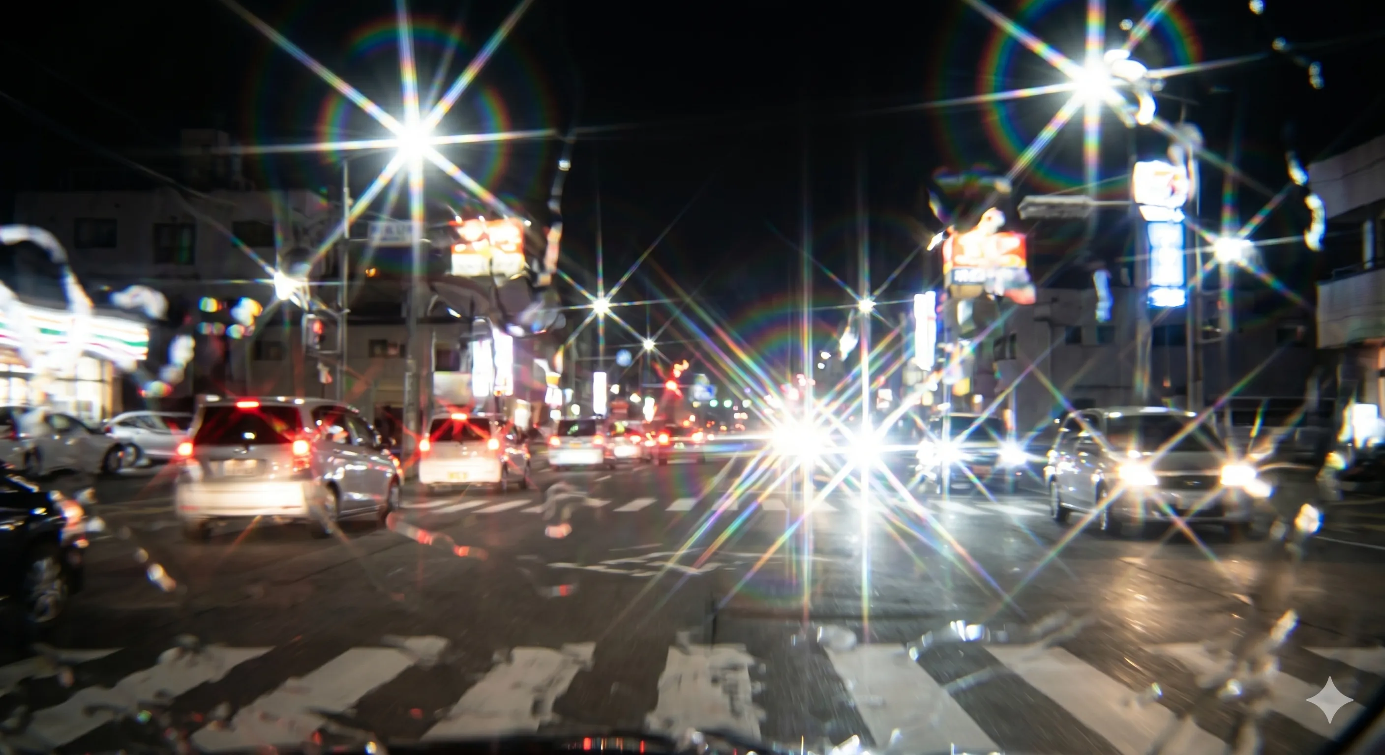 右目の夜間の見え方イメージ